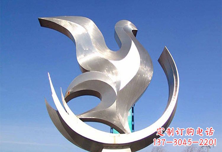 山西不锈钢鸽子雕塑象征着和平