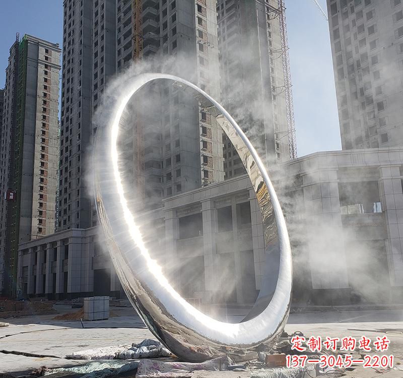 山西不锈钢广场大型圆环雕塑