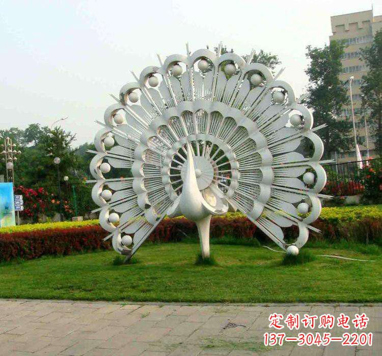 山西不锈钢广场动物孔雀雕塑