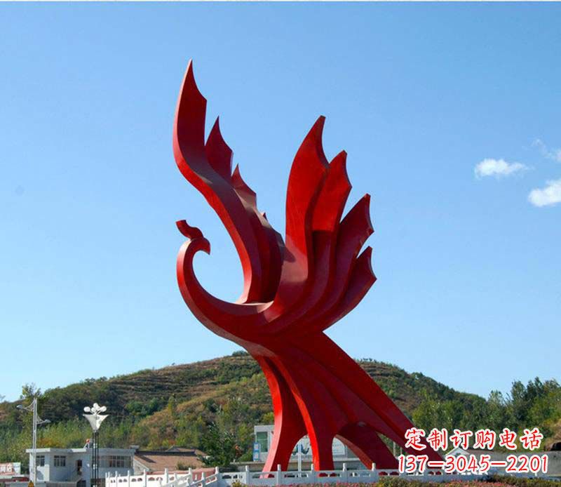 山西不锈钢广场凤凰雕塑1