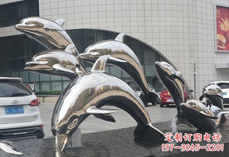 山西不锈钢海豚雕塑——精美绝伦
