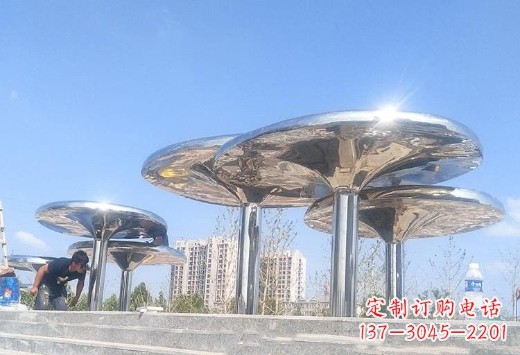 山西不锈钢广场蘑菇凉亭雕塑