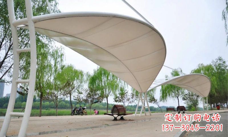 山西不锈钢树叶形遮阳棚雕塑