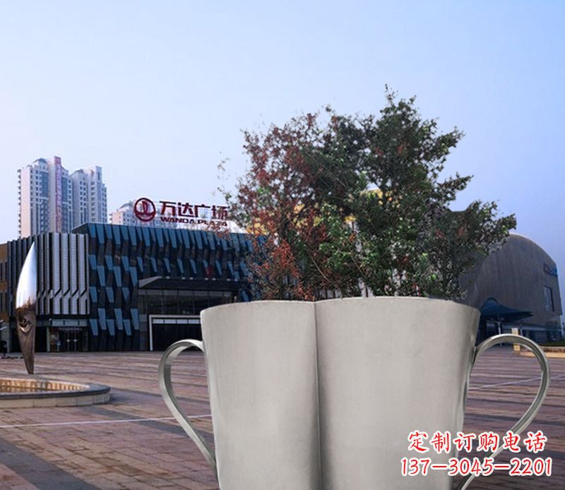 山西不锈钢花盆雕塑带来精致的艺术感受