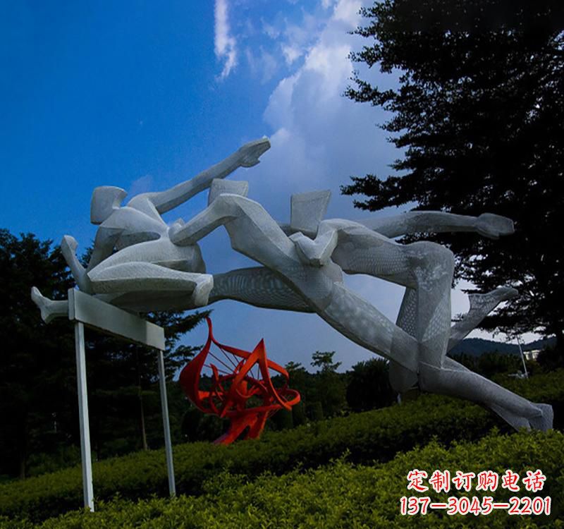 山西不锈钢广场现代运动员雕塑