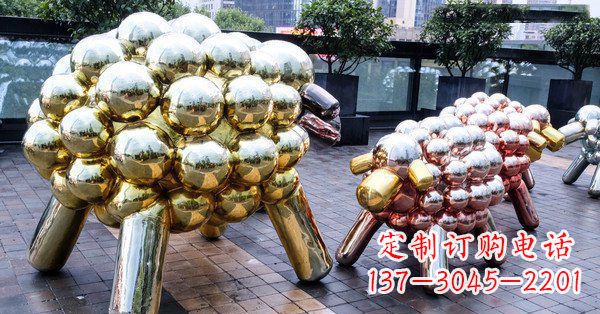 山西不锈钢动物雕塑肖恩的小羊