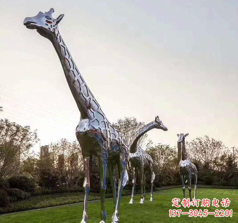 山西不锈钢广场长颈鹿雕塑