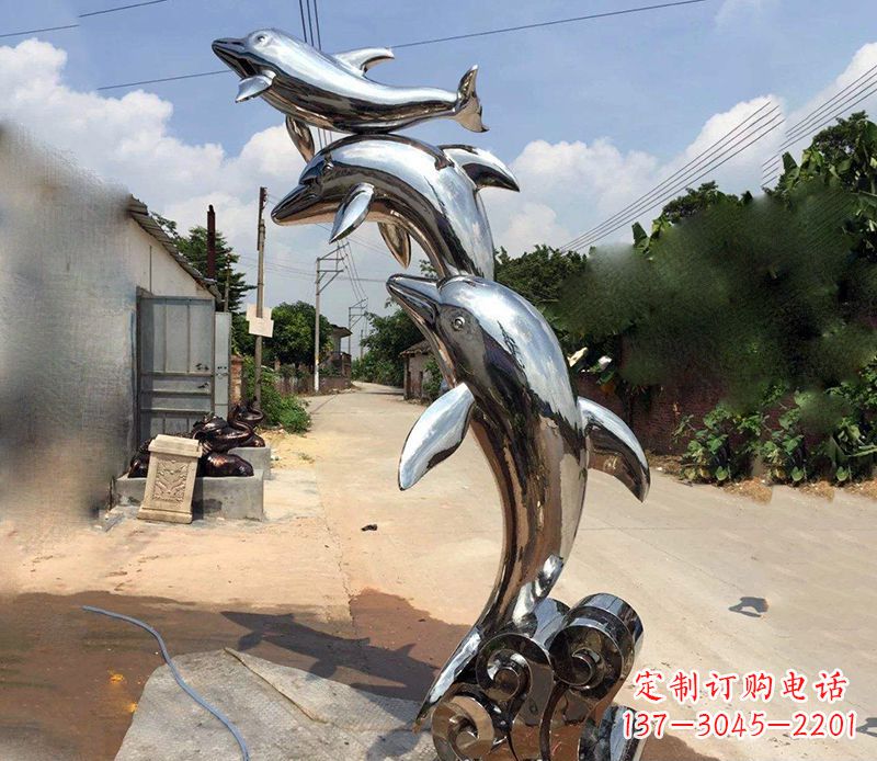 山西不锈钢海豚创意摆件