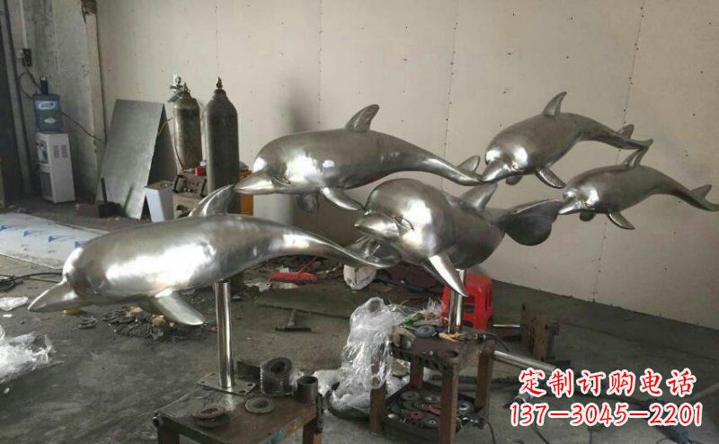 山西不锈钢海豚雕塑