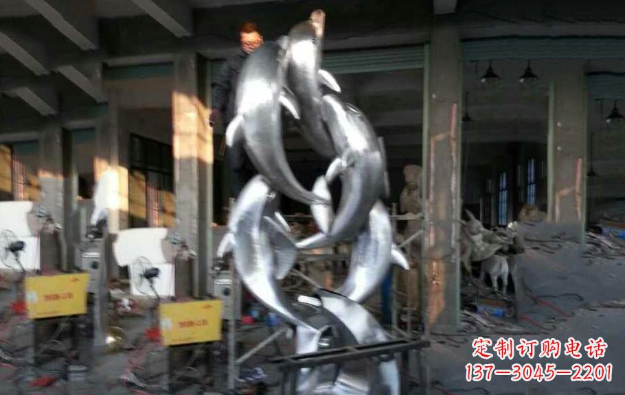 山西不锈钢海豚雕塑 (3)