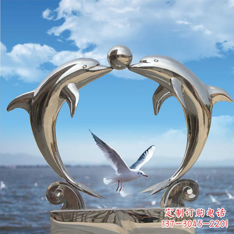 山西不锈钢海豚雕塑精美的海洋之美