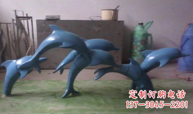 山西不锈钢海豚雕塑精致的艺术品