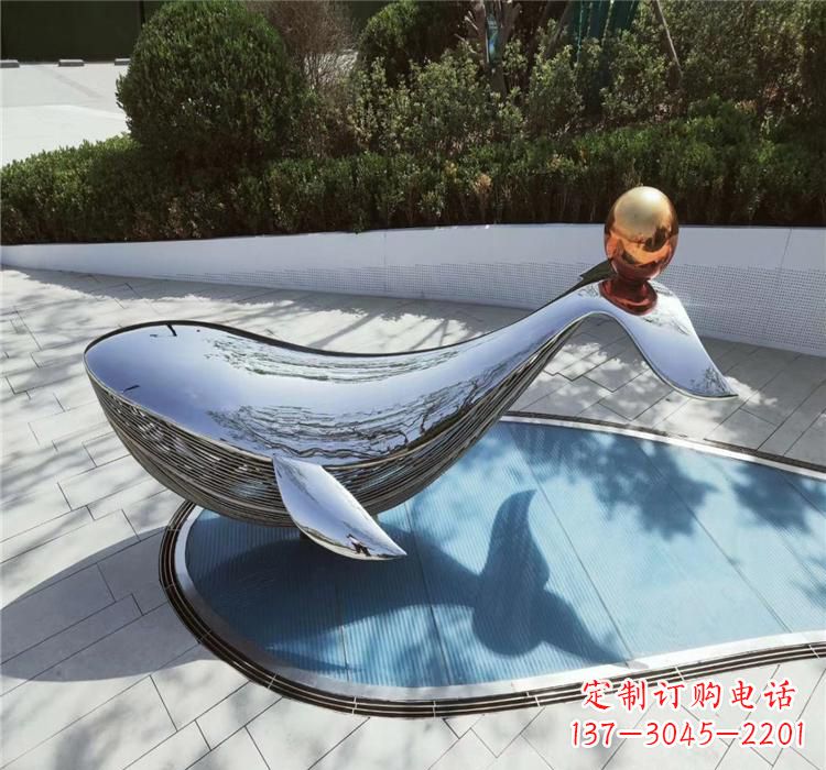 山西不锈钢海豚动物雕塑