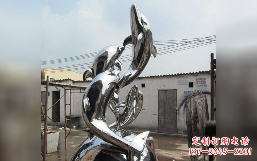 山西海豚之美——不锈钢海豚雕塑