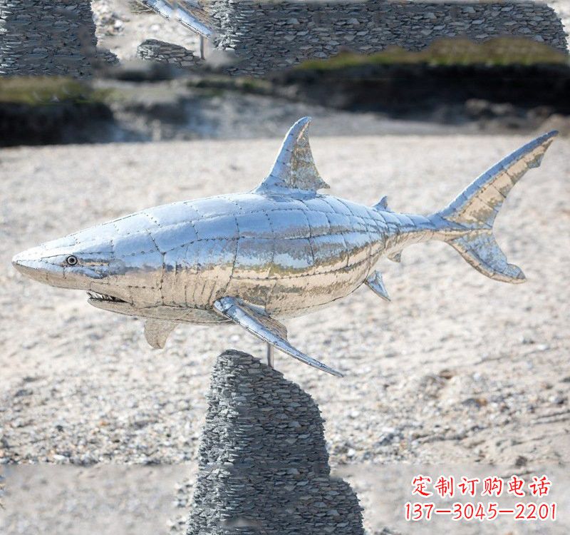 山西不锈钢海洋公园鲨鱼雕塑