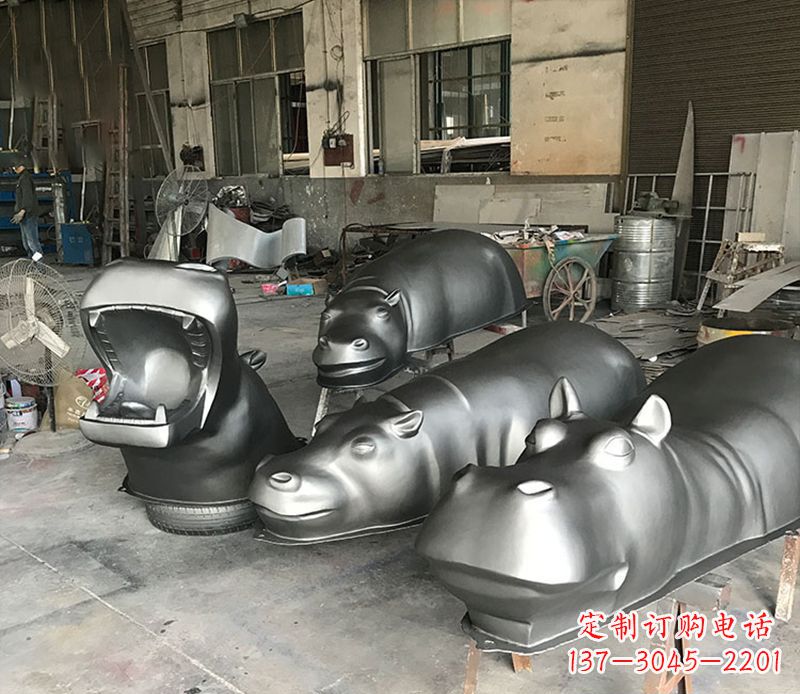 山西不锈钢河马雕塑——艺术与自然的完美结合