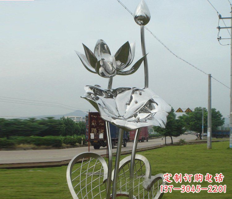 山西精美不锈钢荷叶雕塑