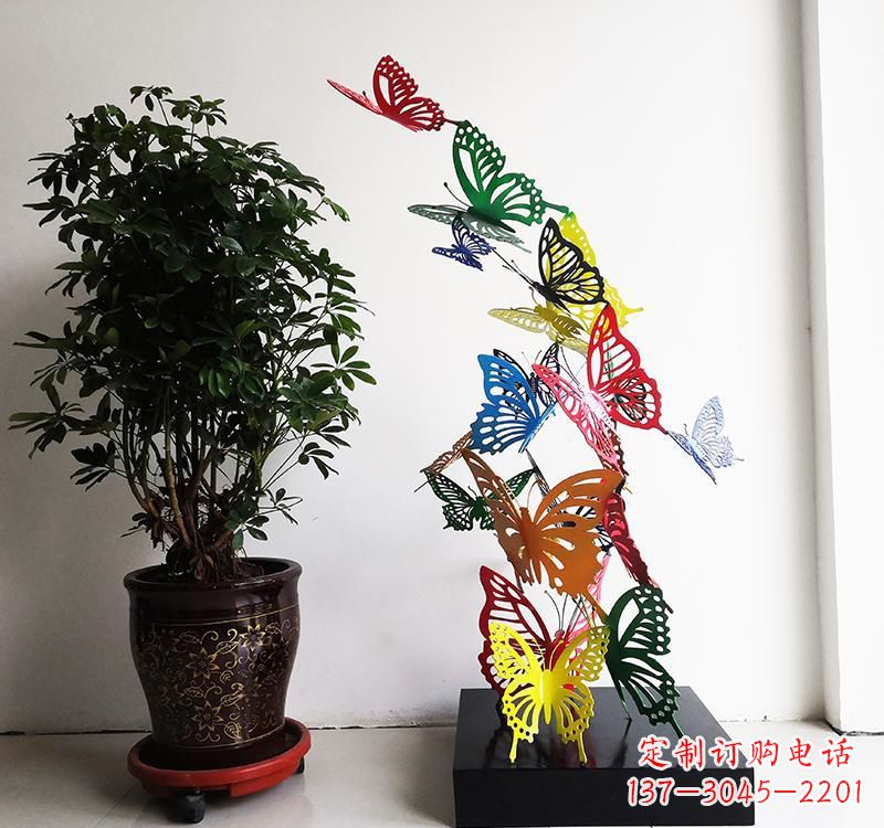山西不锈钢蝴蝶雕塑精美的艺术品