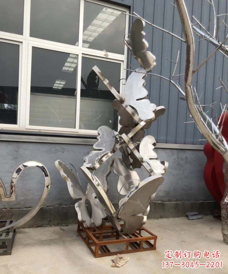 山西蝴蝶之舞不锈钢雕塑精美绝伦