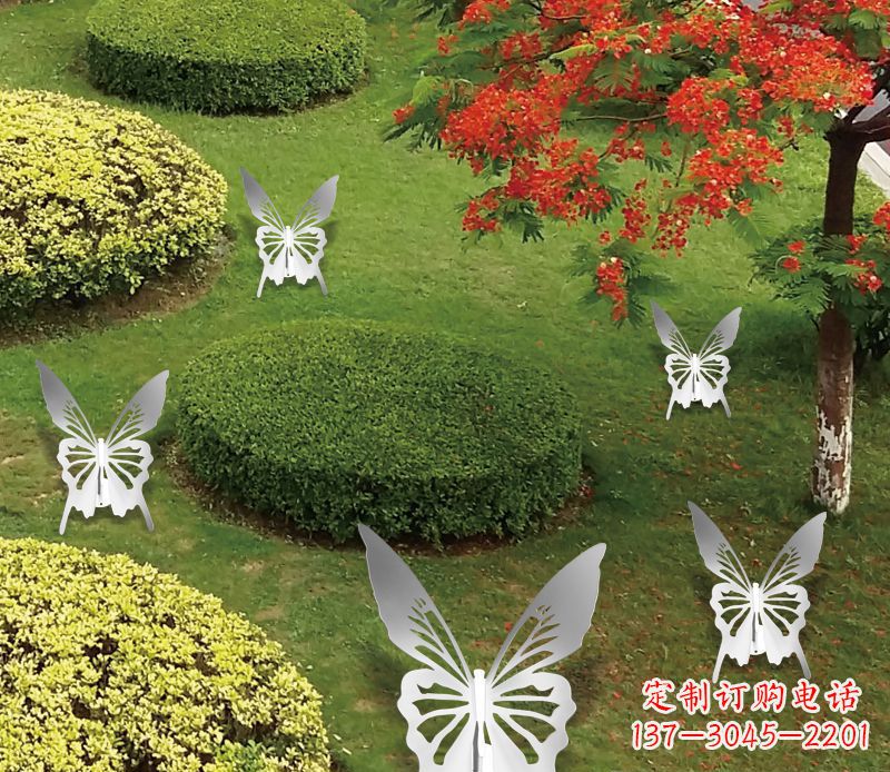 山西灵动飞舞不锈钢蝴蝶雕塑