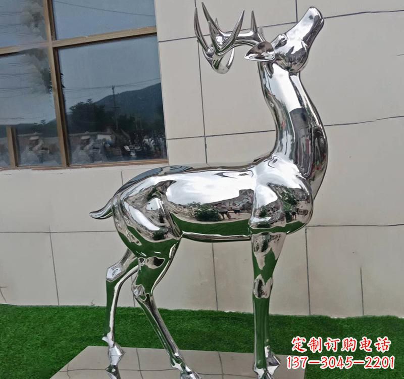 山西不锈钢户外动物鹿雕塑精致大气的艺术品