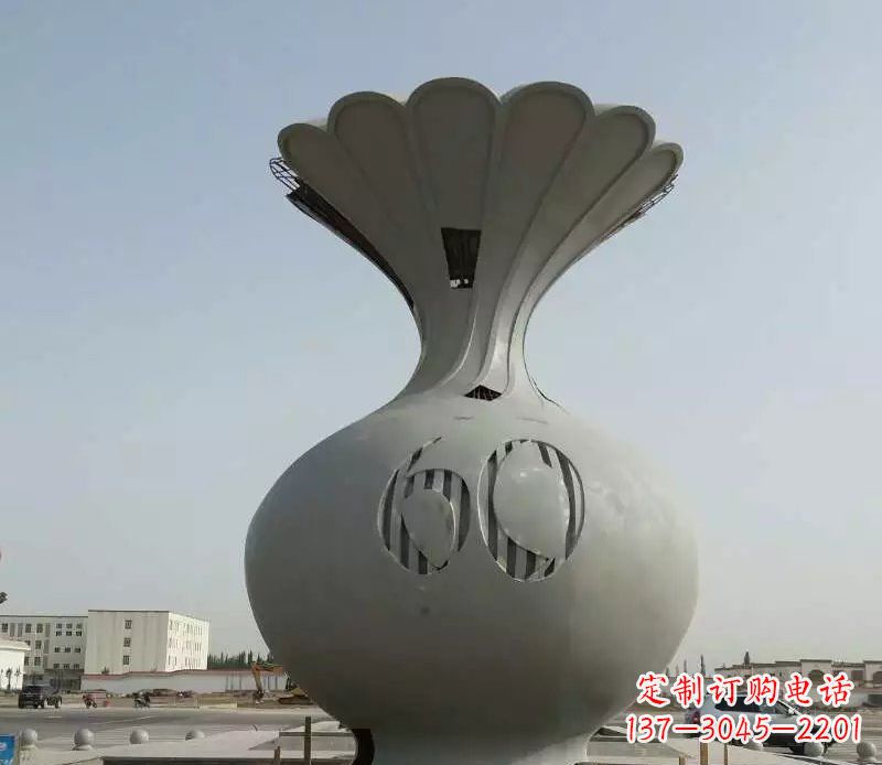 山西精美不锈钢花篮雕塑