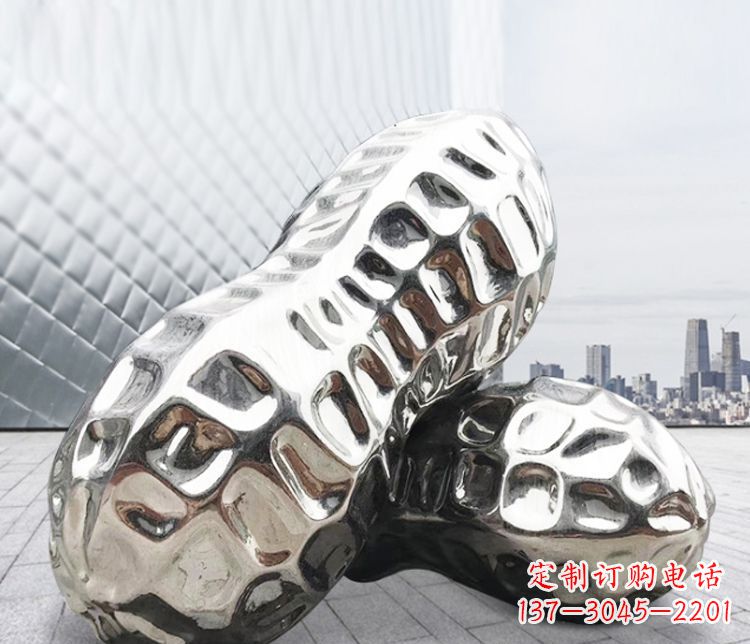 山西精美不锈钢花生雕塑