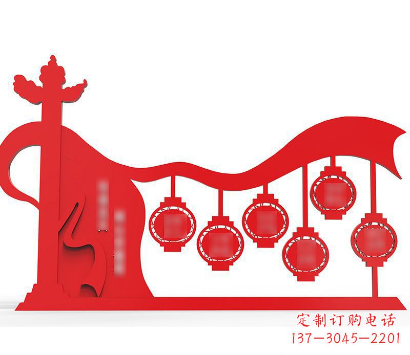 山西灯笼雕塑传承社会主义核心价值观