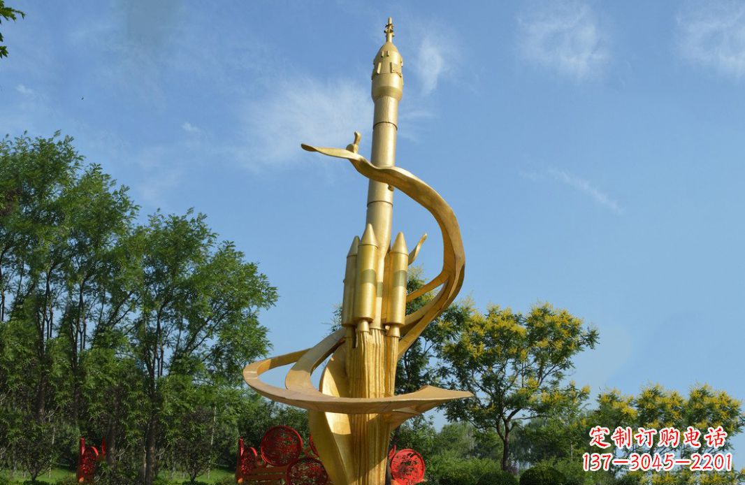 山西不锈钢火箭广场景观雕塑