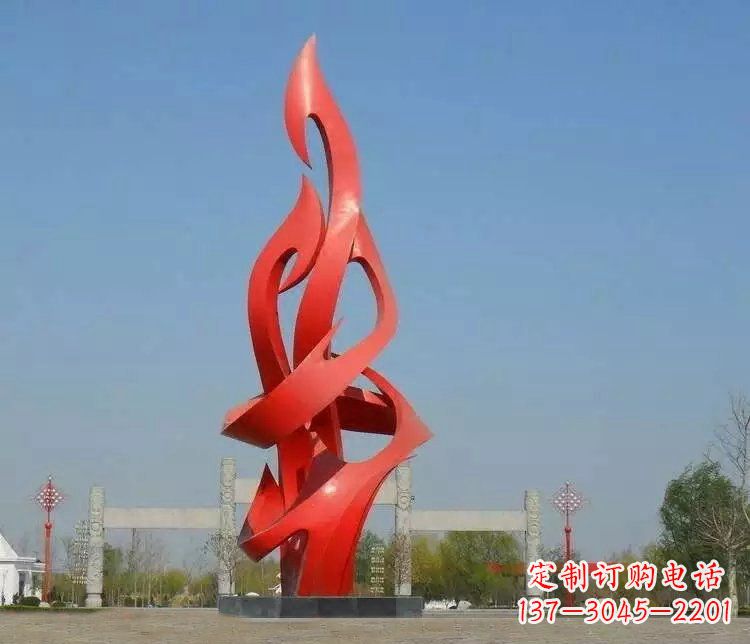 山西火苗雕塑点缀城市景观