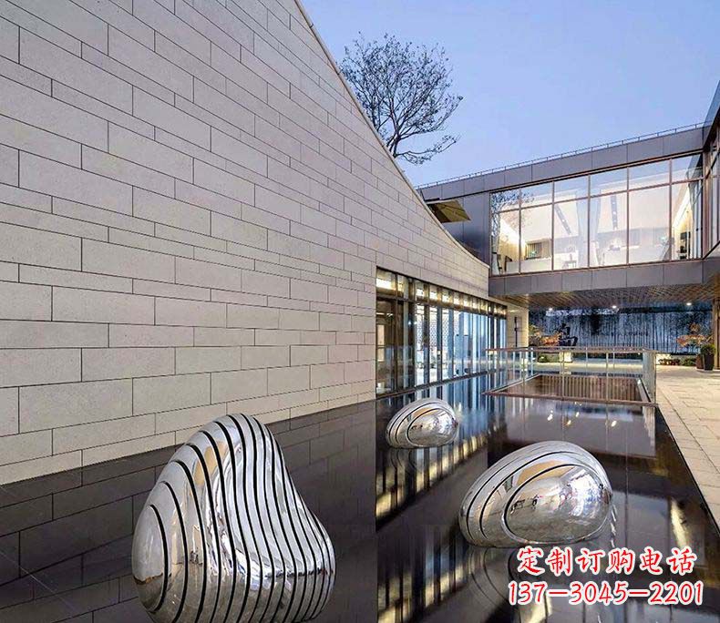 山西精美不锈钢假山雕塑