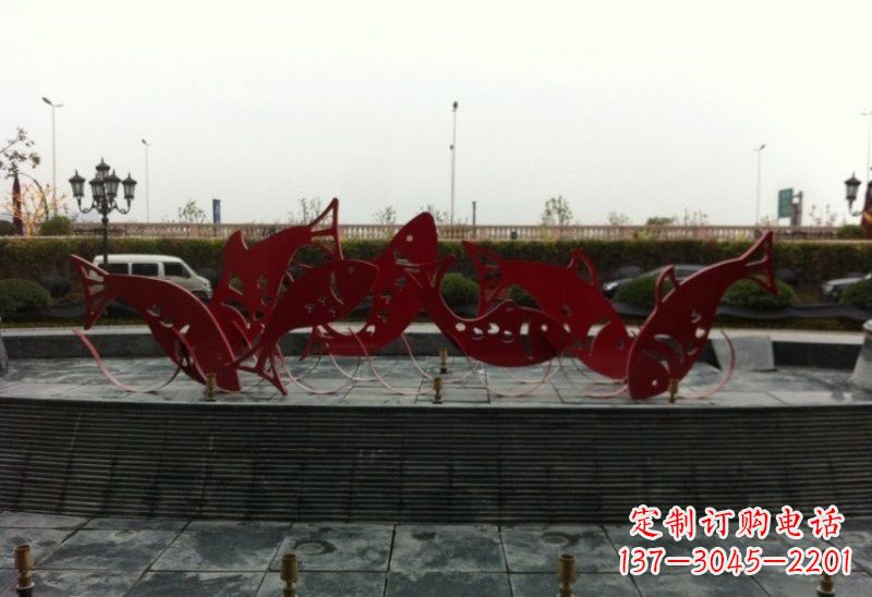 山西不锈钢剪纸鲤鱼雕塑精巧美观
