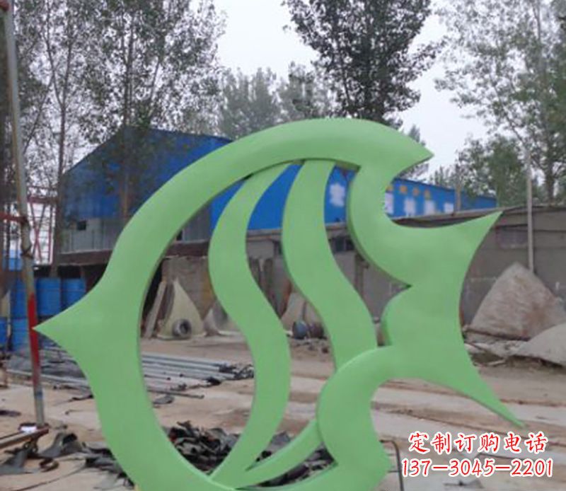 山西不锈钢剪纸鲤鱼雕塑——传承传统艺术