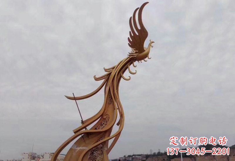 山西不锈钢凤凰雕塑精致美观