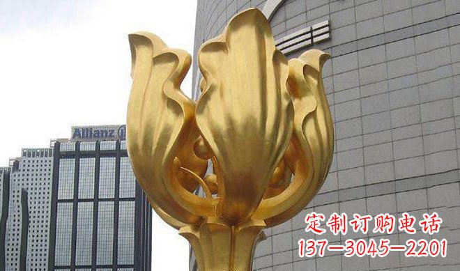 山西不锈钢紫荆花雕塑传承中国文化