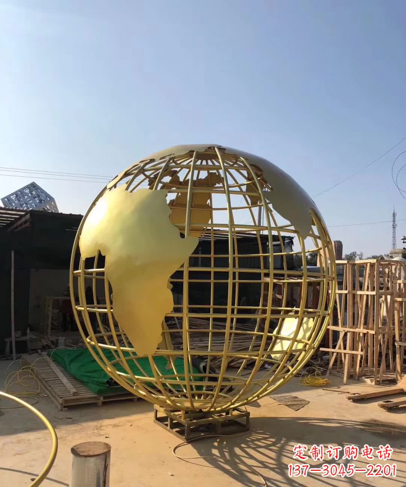 山西不锈钢金属地球仪雕塑一种视觉美学的精美艺术
