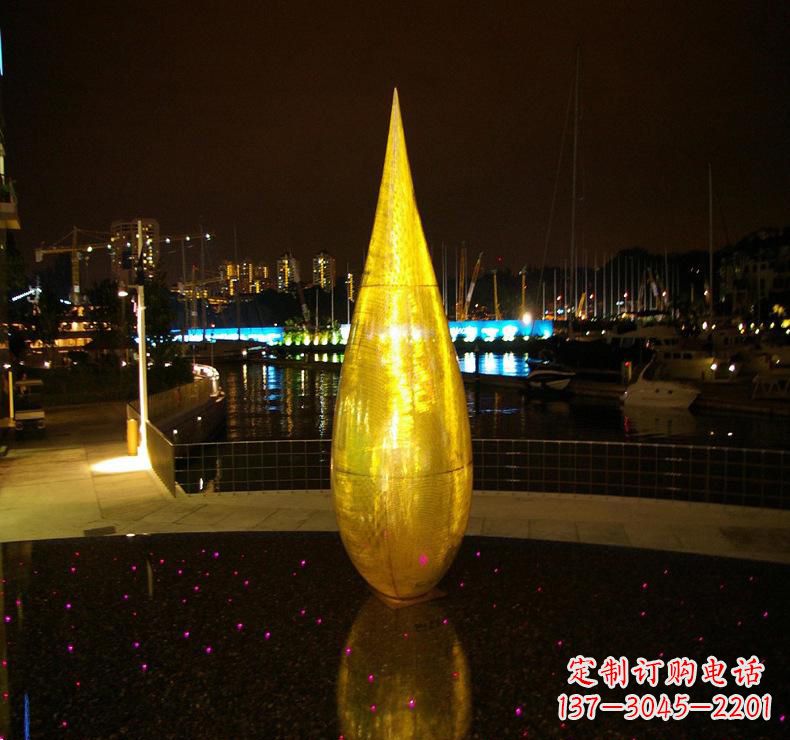 山西不锈钢景观水滴雕塑