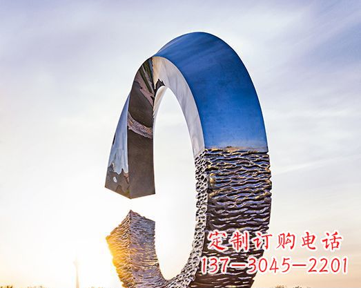 山西不锈钢景观圆环雕塑环绕自然之美