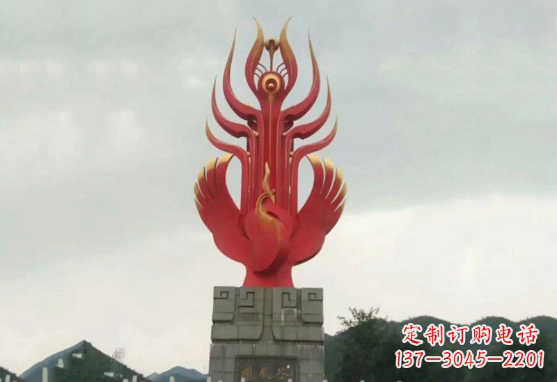 山西凤凰雕塑美丽传奇的象征