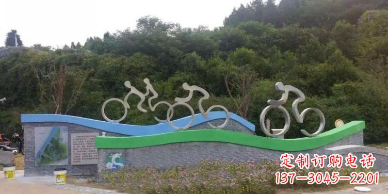 山西不锈钢自行车雕塑——给景区增添一抹绚烂