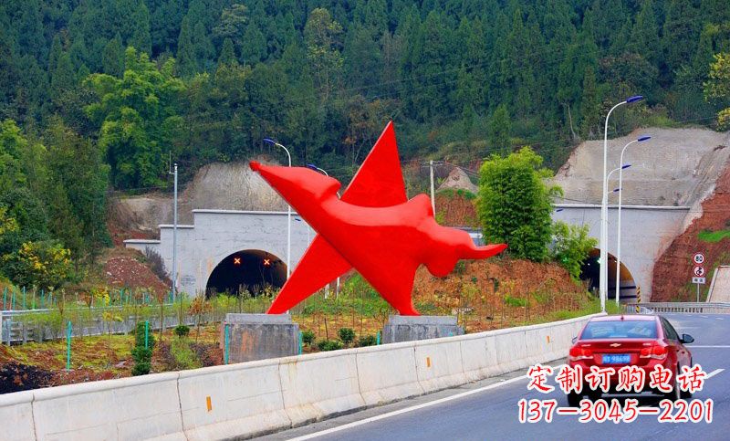 山西不锈钢景区抽象五角星雕塑