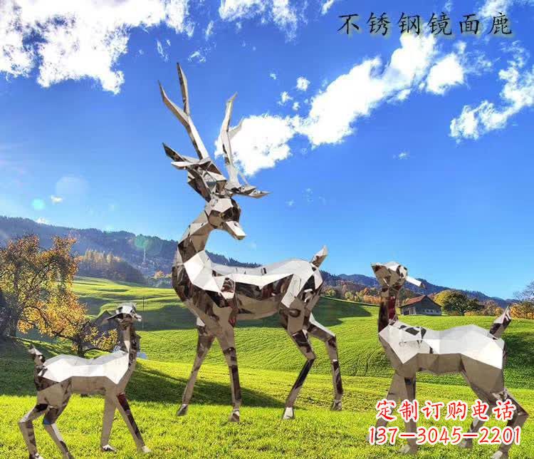 山西不锈钢鹿精美的动物雕塑