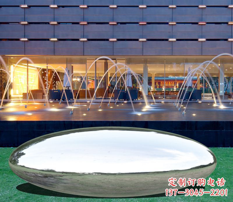 山西不锈钢镜面鹅卵石雕塑