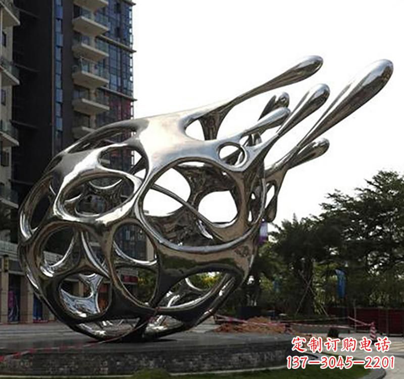 山西不锈钢镜面火龙果雕塑精致的艺术瑰宝