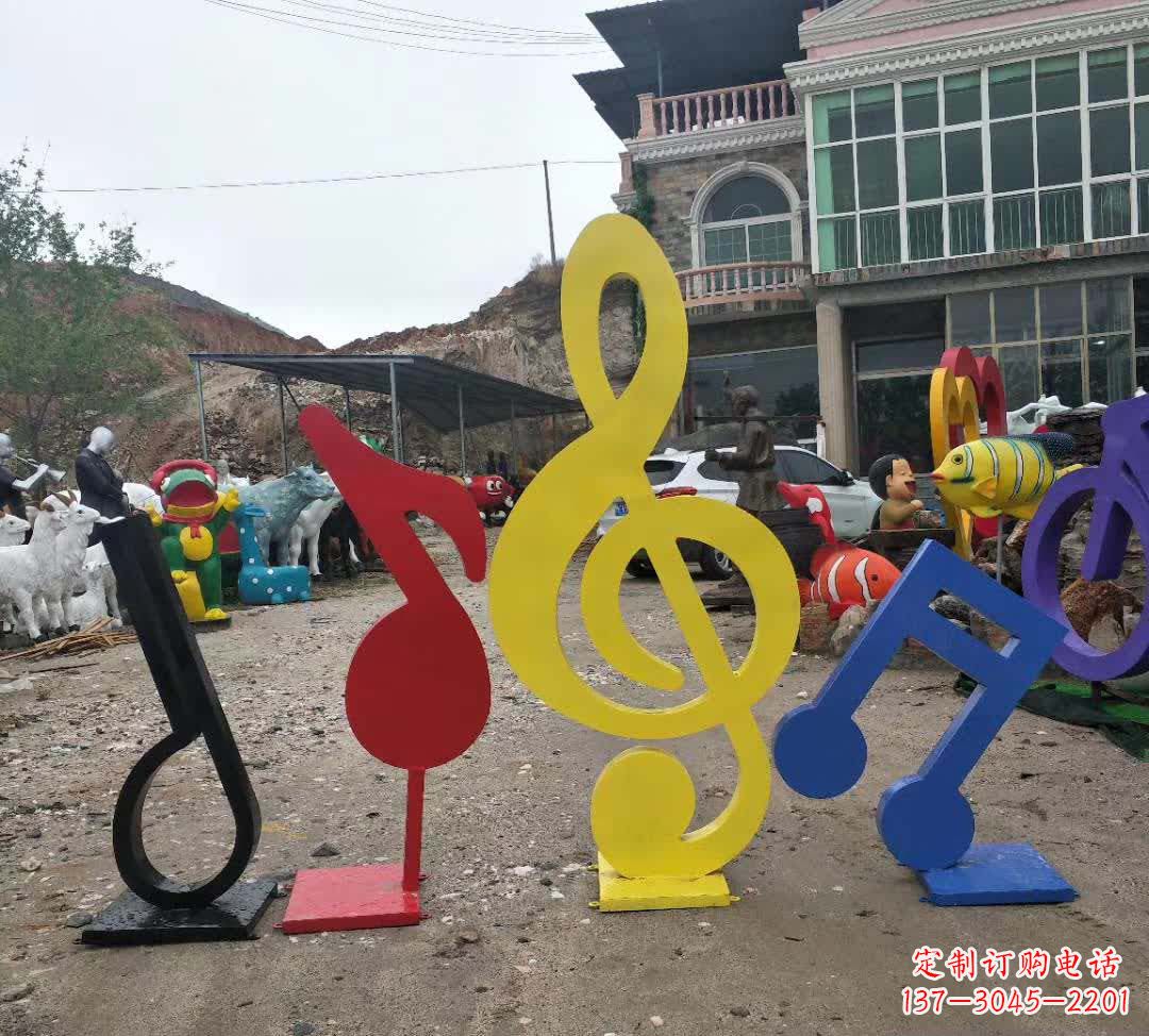 山西不锈钢烤漆音符雕塑