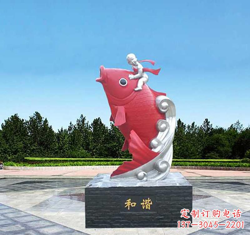 山西不锈钢鲤鱼雕塑精美绝伦