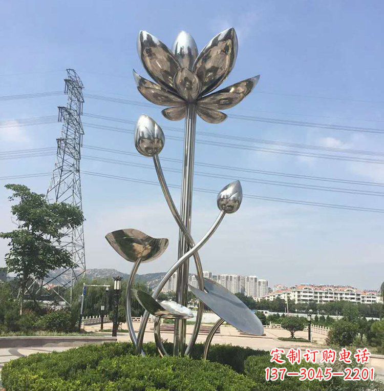 山西不锈钢莲花广场雕塑