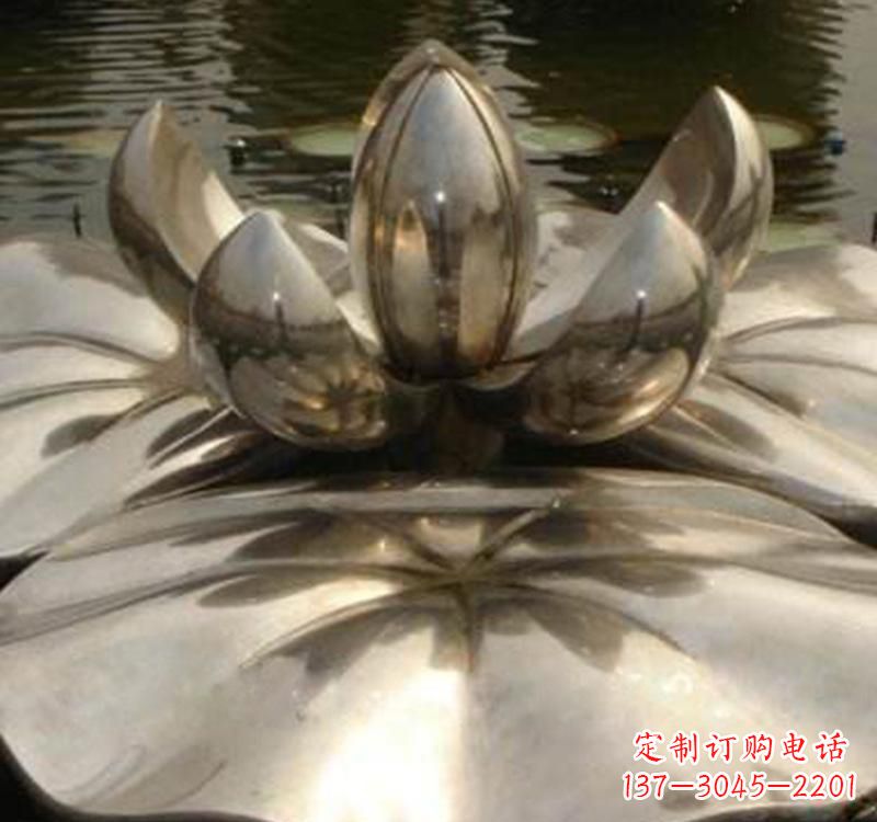 山西不锈钢莲花喷泉雕塑艺术结合新技术