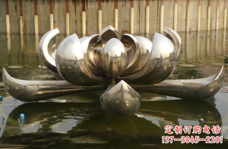 山西不锈钢莲花喷泉雕塑222