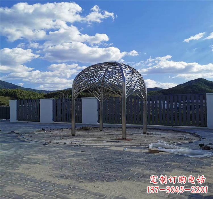 山西不锈钢凉亭雕塑美丽的艺术之作